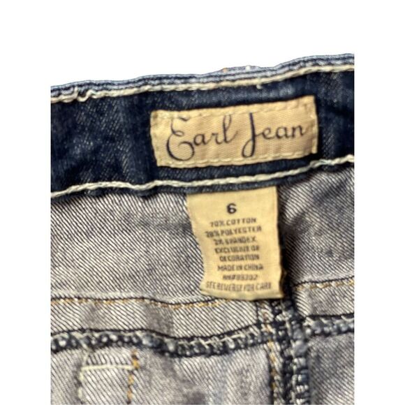 Earl Jean Womens Blue Low Rise Relaxed Straight Crop Jeans Size 6 - Picture 10 of 14